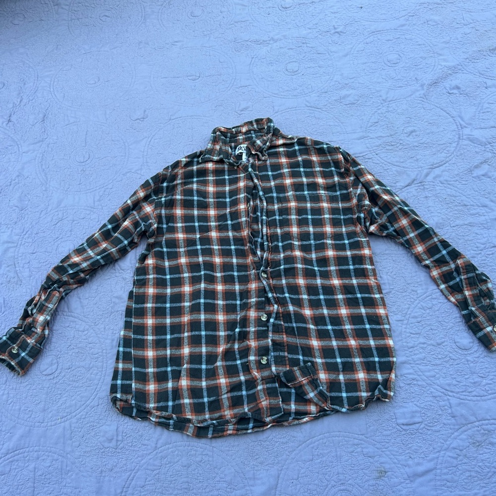 Casual black and Brown and orangeButton Down Shirt